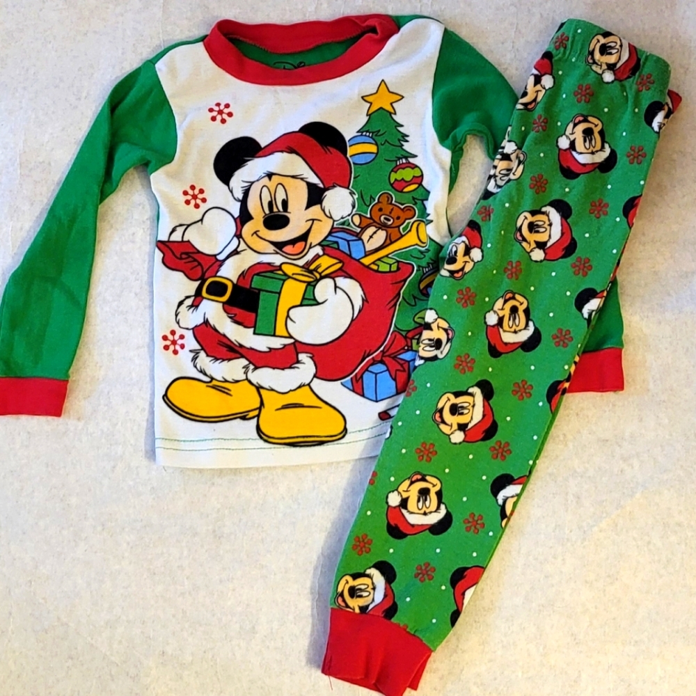3/ $20 Disney Mickey snug fitting holiday theme pyjamas